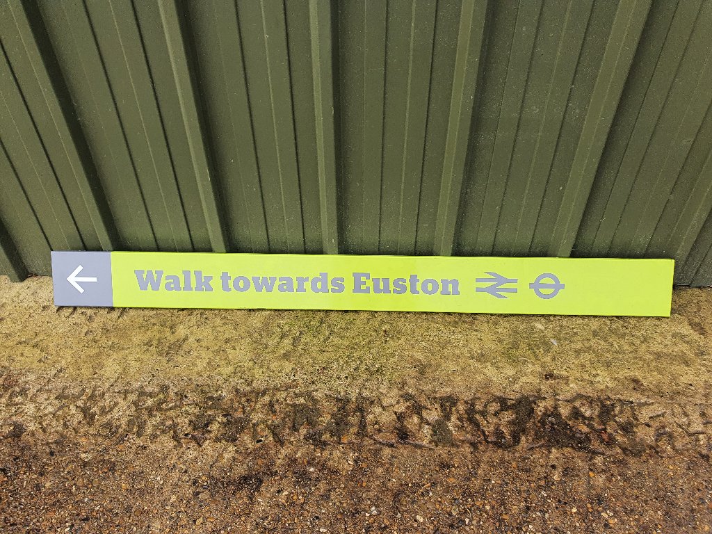 Sign – Walk towards Euston (British Rail / Underground) Rare Item