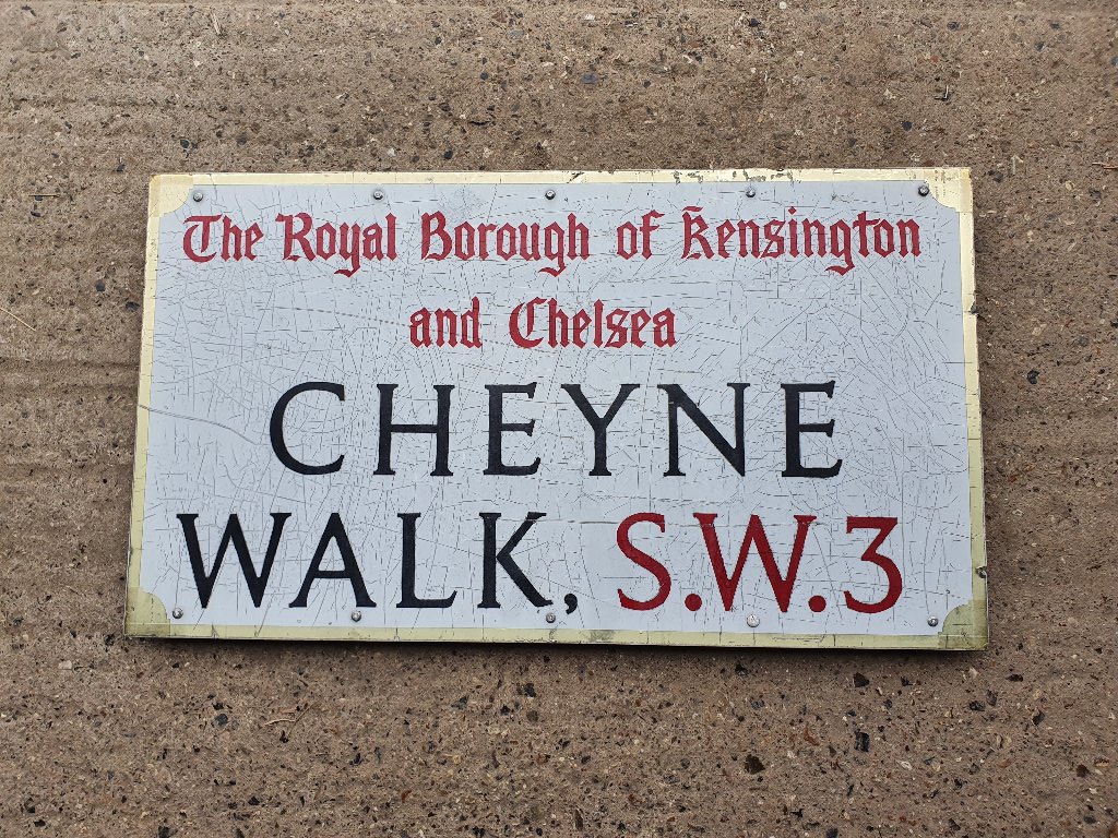 Orgininal “Cheyne Walk” Chelsea Street Name Sign – RARE ITEM