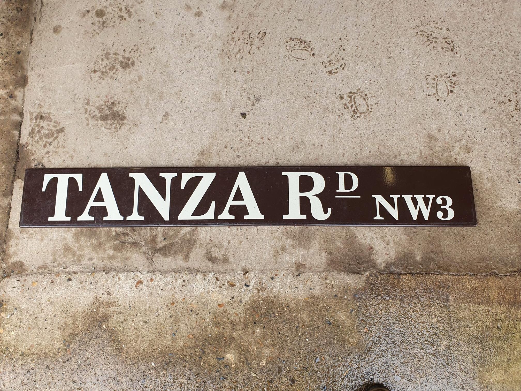 Sign – Enamel Street Name -Tanza Rd, Hampstead Heath NW3