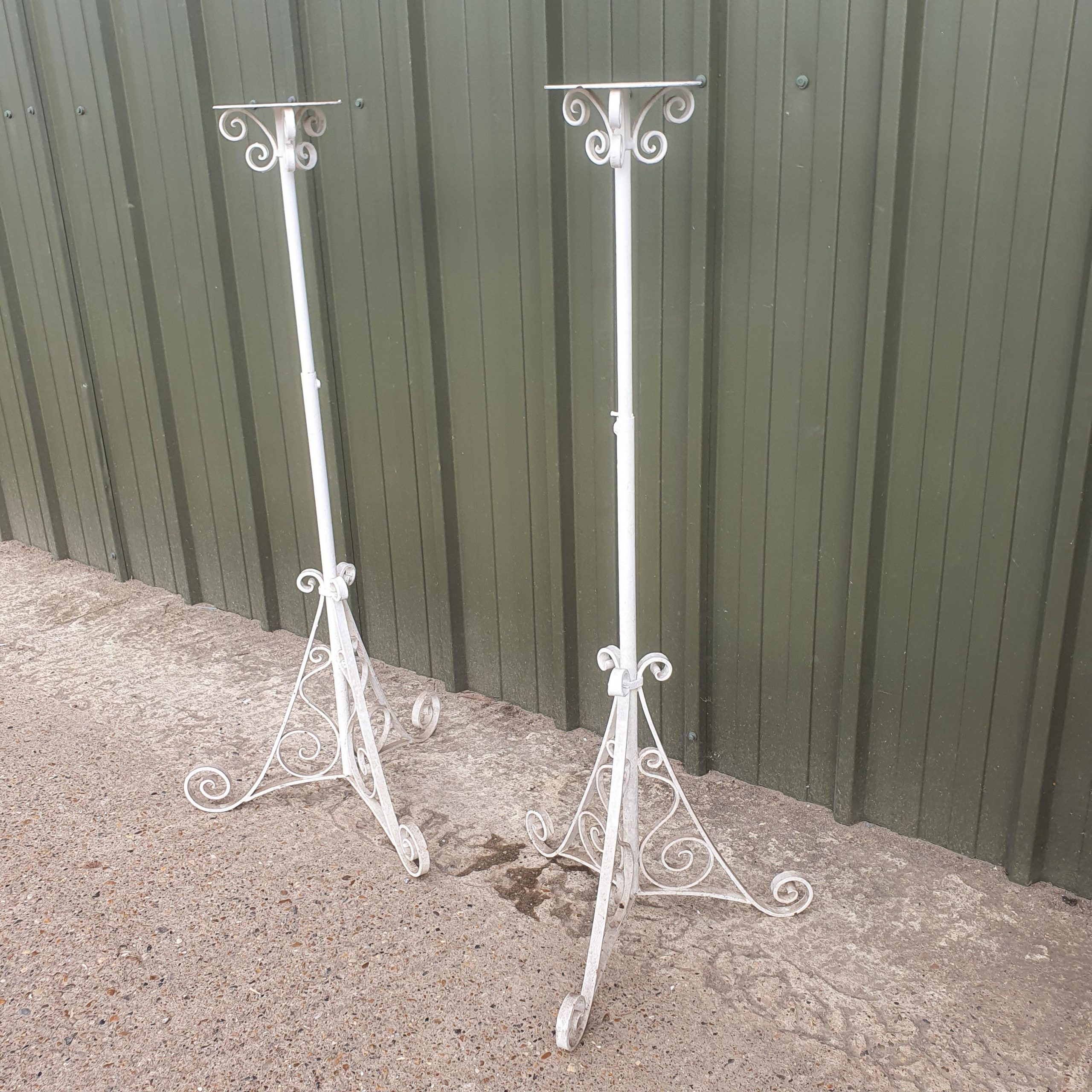 Pair of Wrought Iron Flower Stands