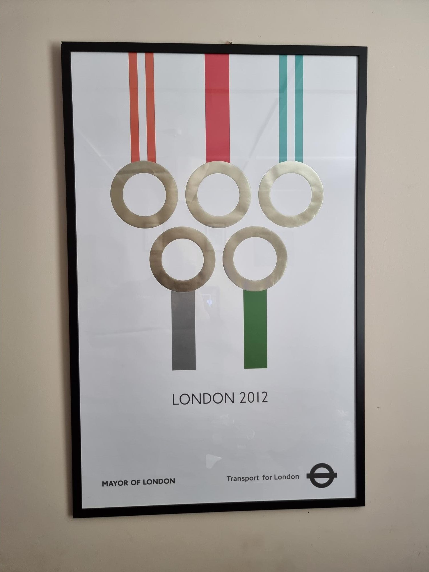 Original Olympics 2012 LONDON – Official Silver Rings TFL Poster
