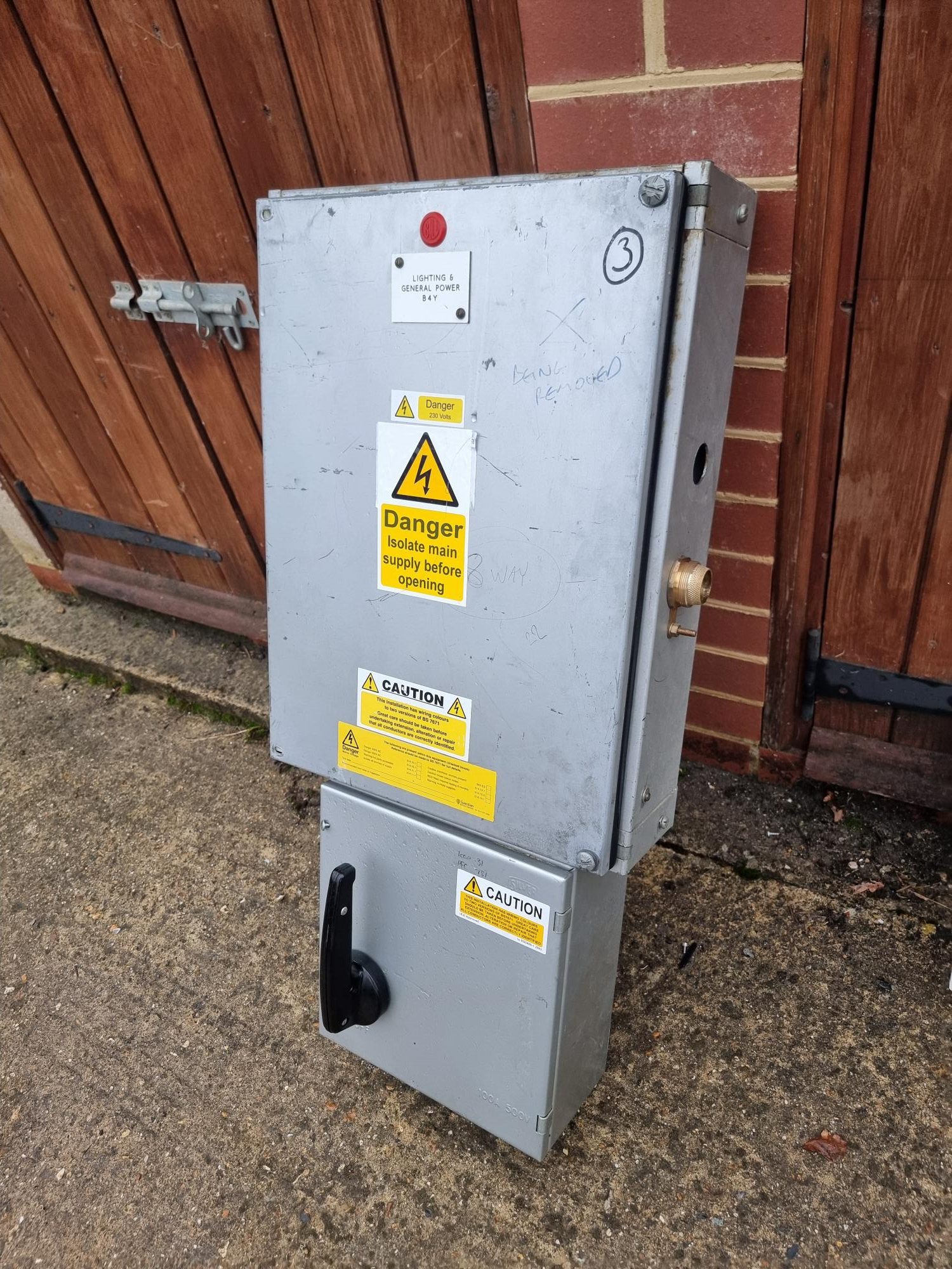 Large Electrical Silver Cabinet No3 With Smaller cabinet Attached