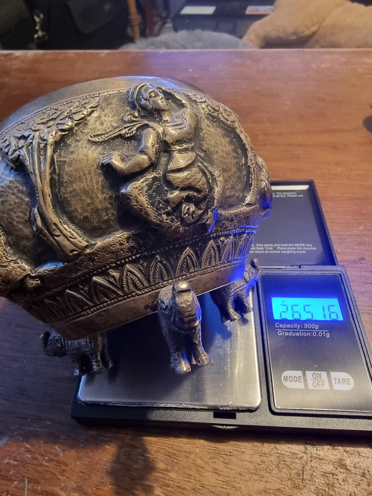 Burmese Silver Bowl Repousse Ware Burmese Mythology Ramayana Epic 19th Century - Image 3