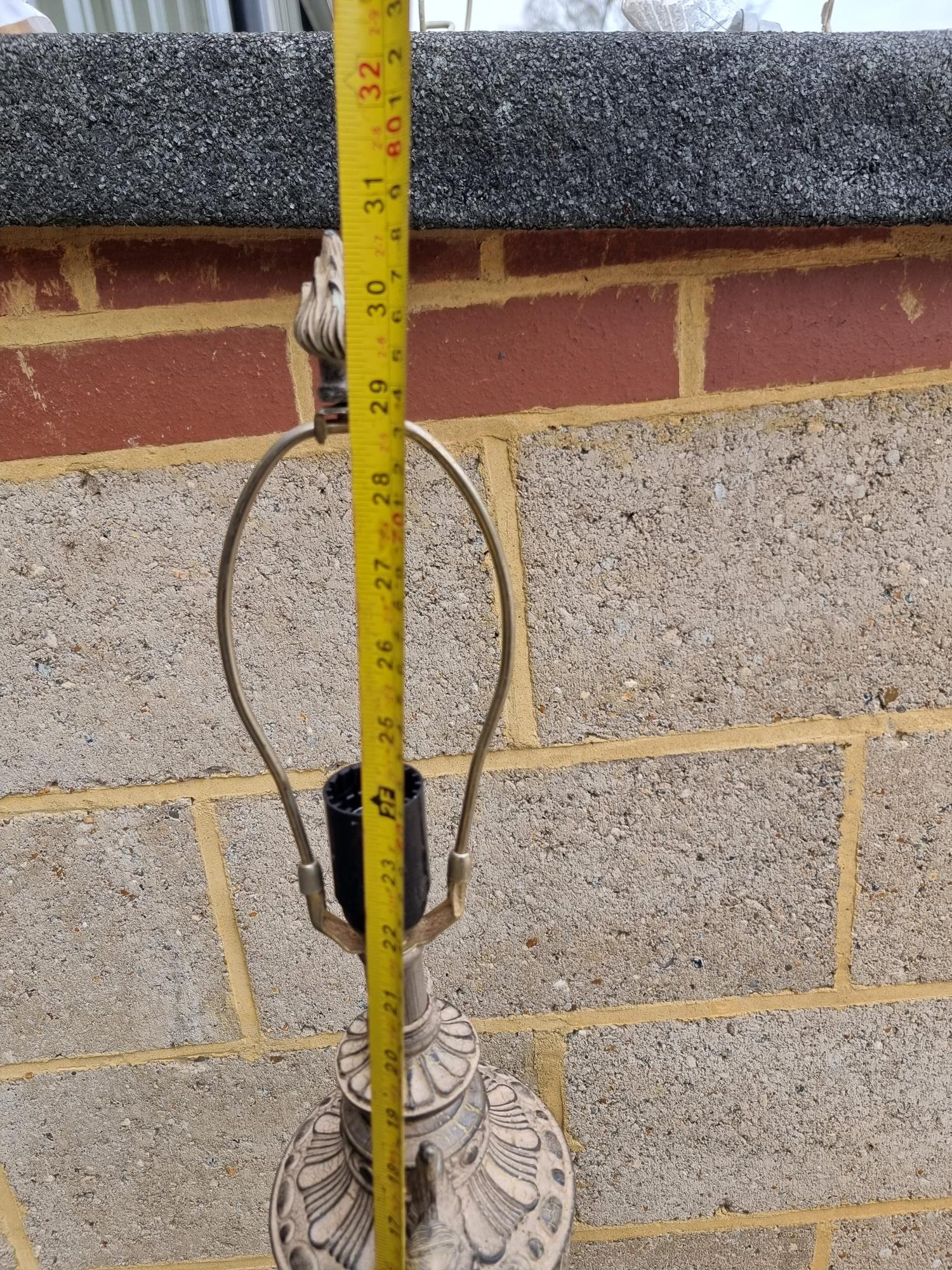 Metal and Glass Greek Styled Lamp Vintage, Antique - Image 5