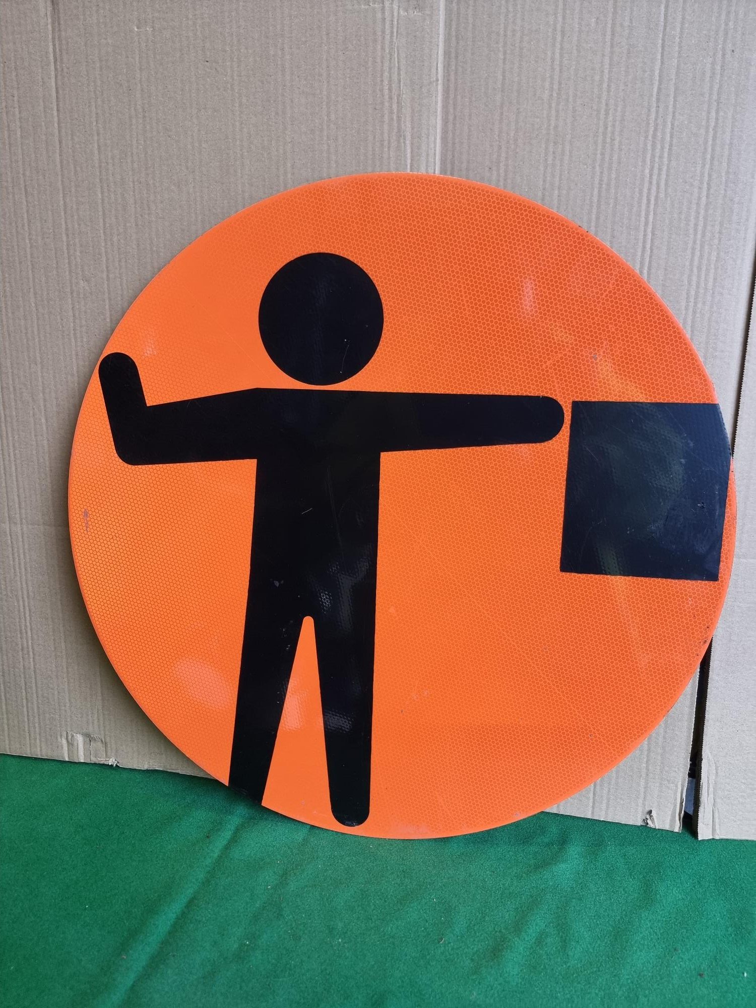 Sign – Men Working Orange Background