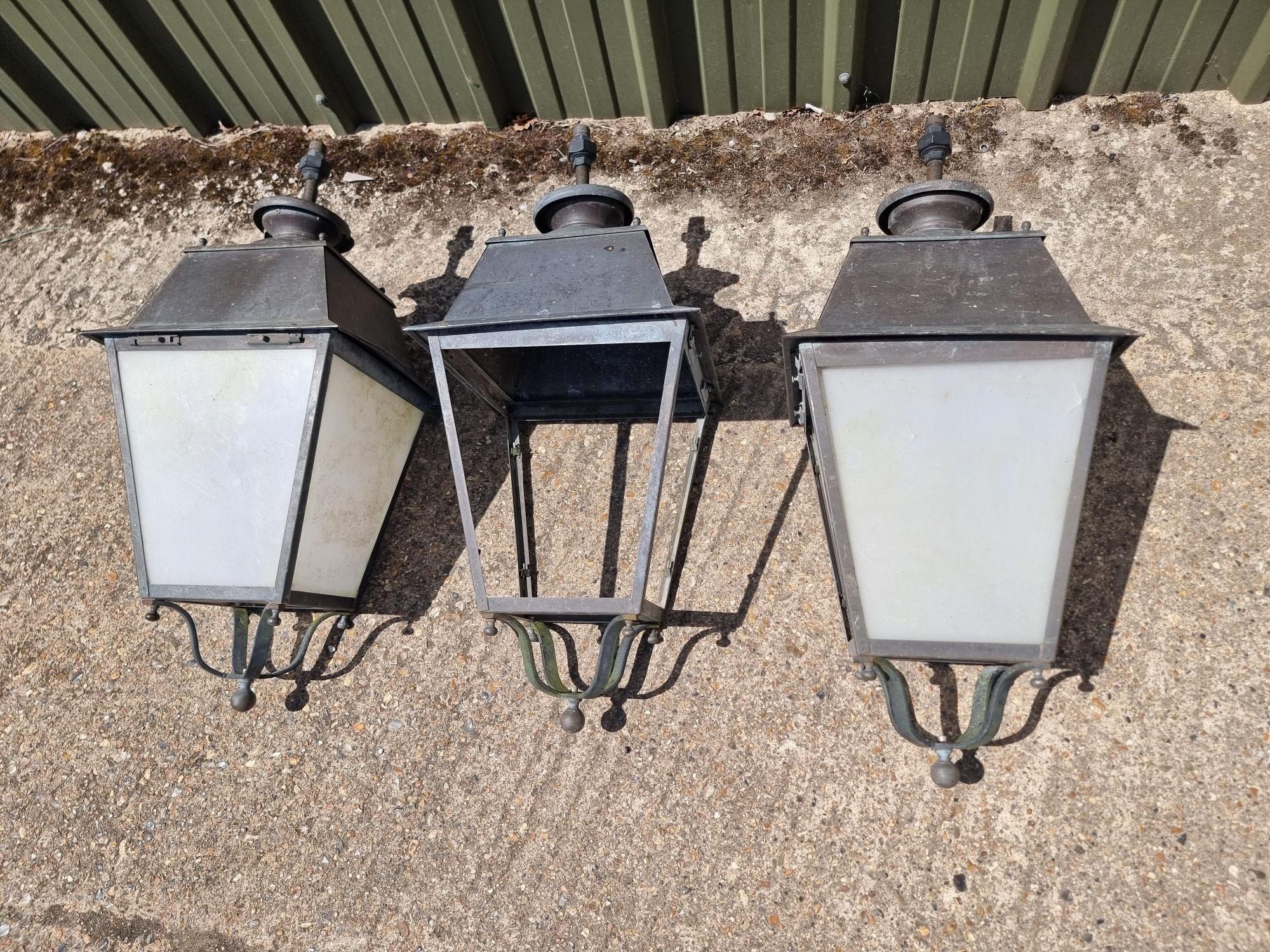 Copper and Bronze  Parisian Hanging Lights Early 20th Century
