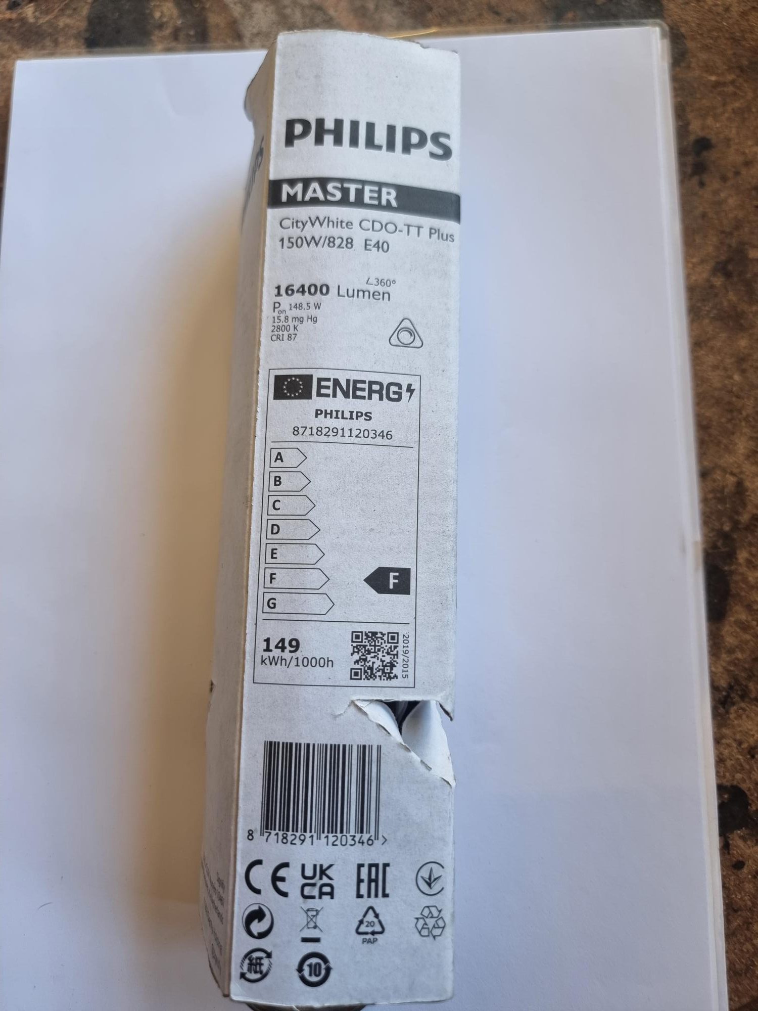 Philips Lamp Master City White CDO-TT Plus 150 Watt/828 E40