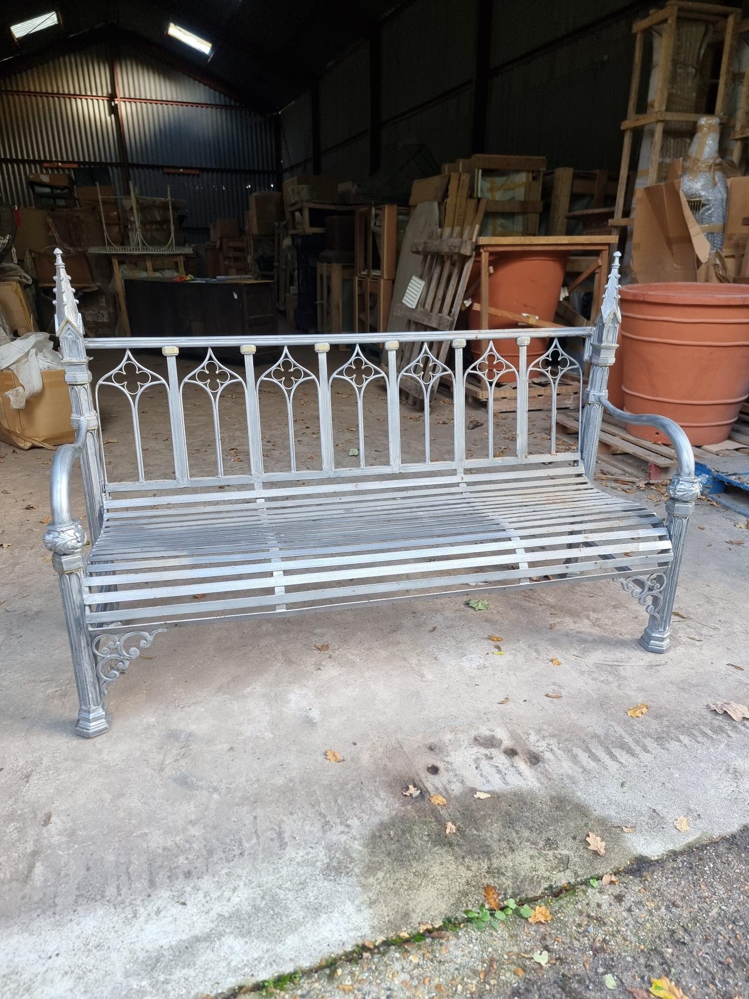 Gothic Style 3 Seater Bench Metal Construction