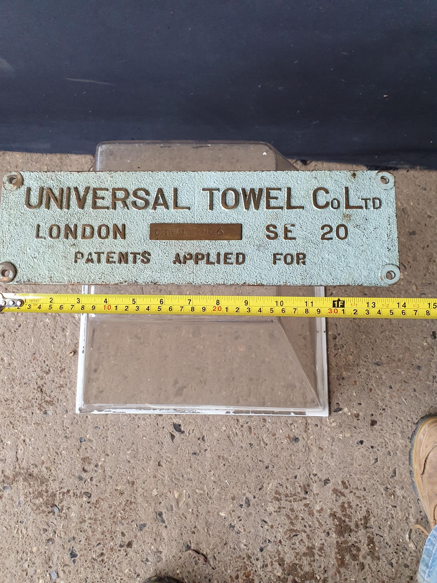 Solid Brass Company Registration Nameplate, Universal Towel Co Ltd