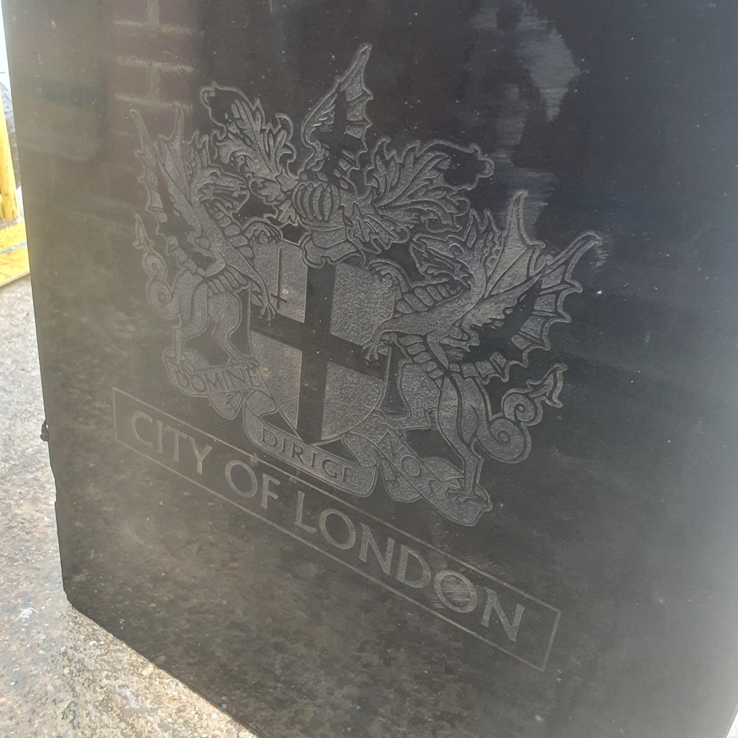 City of London – Black Granite Block – Crest of the “City of London”