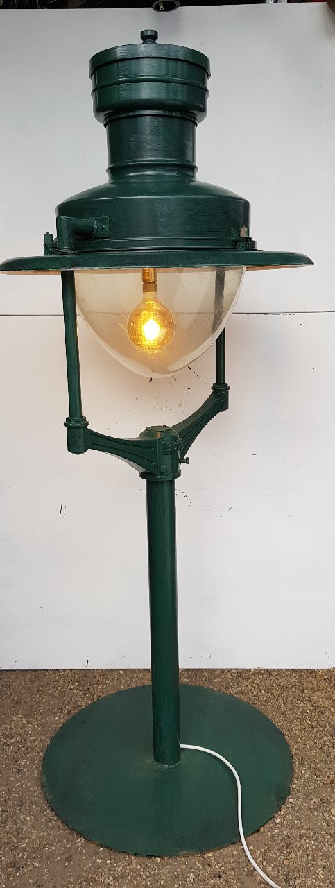Green Sugs Up Cycled Lights on Posts and Stand