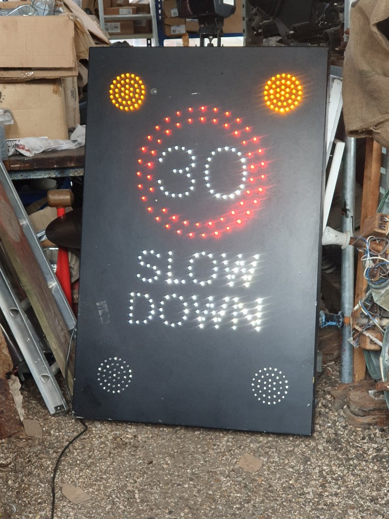 Vehicle activated 30 mph speed led flashing signs