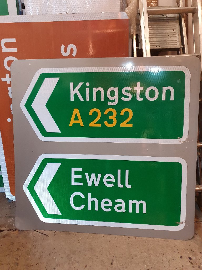 Sign – Kingston A232 , Ewell , Chessignton 1 piece Sign