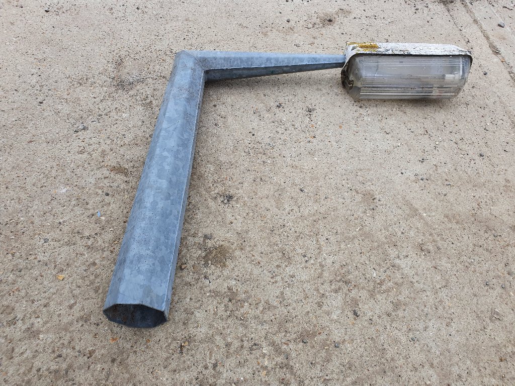 Philips fibreglass light on galvanised steel L concrete conversion bracket