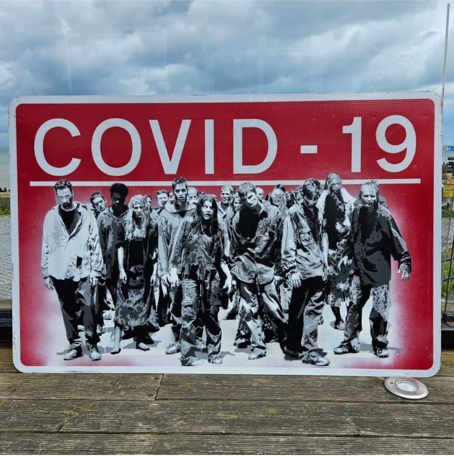 Tommy Gurr artwork created on a reclaimed heritage sign supplied by Fenori